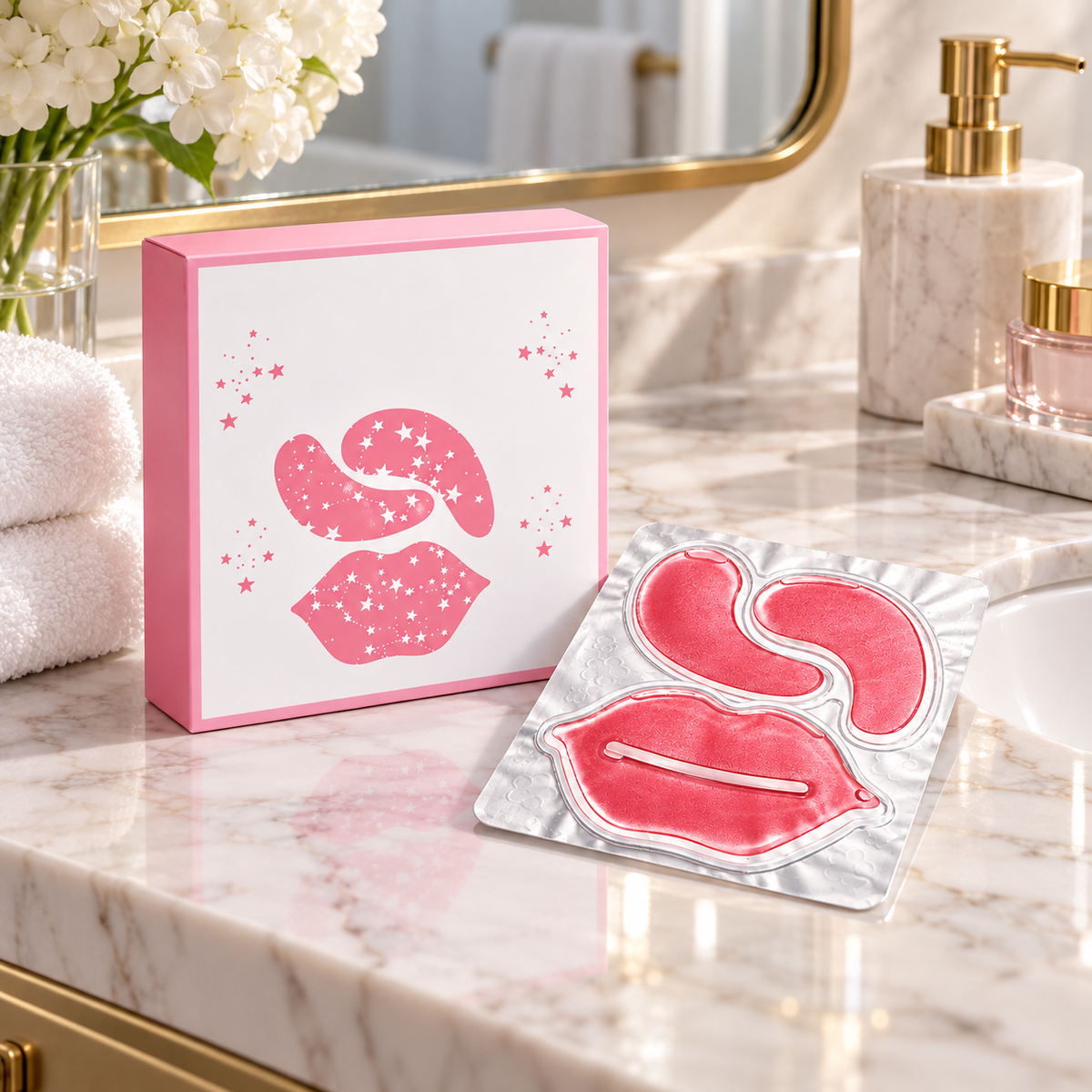 💎 Beauty Essential | Hydrogel Eye Lip Mask Care | Luxury Hydrating Skincare Set