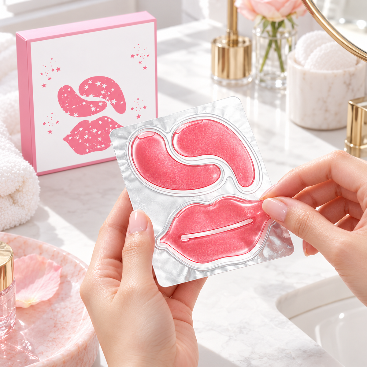 💎 Beauty Essential | Hydrogel Eye Lip Mask Care | Luxury Hydrating Skincare Set