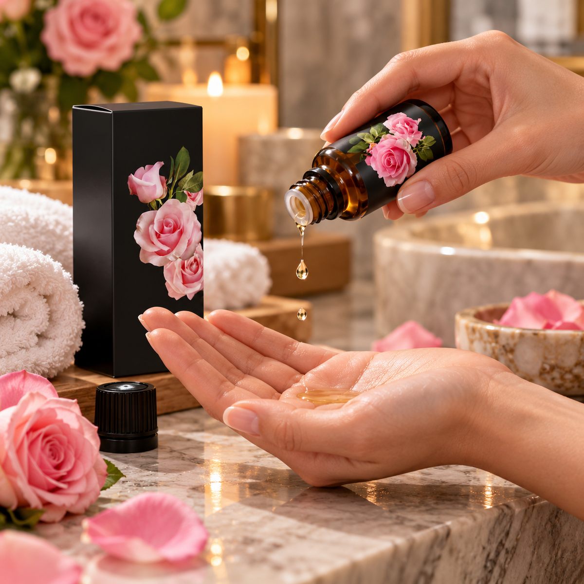 🌹 Beauty Essential | Rose Massage Body Oil Therapy | Luxury Spa Relaxation Care